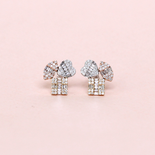 .58cts Multi-shape Illusion Stud earrings