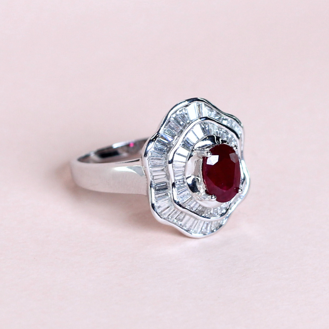 Ruby and Diamond statement ring