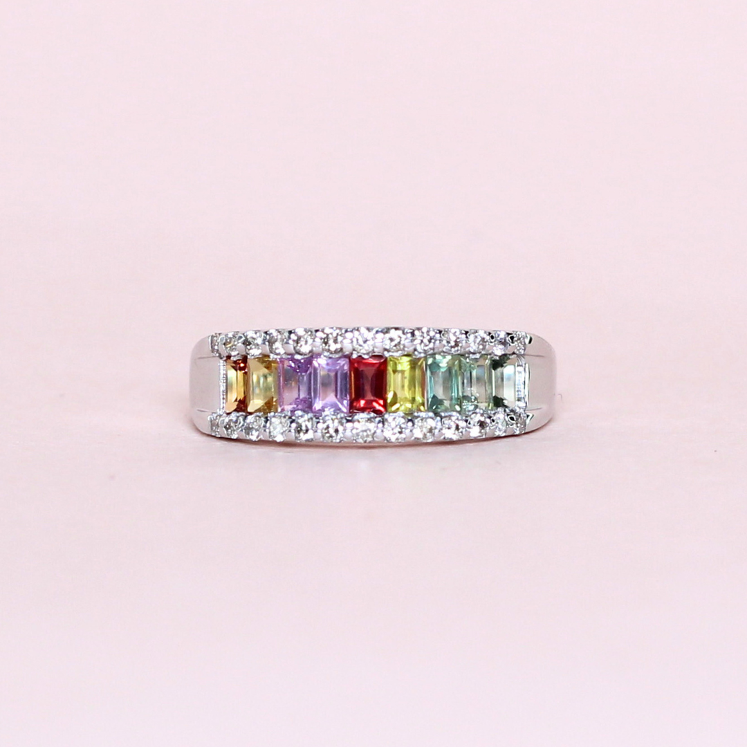 1cts Baguette cut Sapphire statement ring