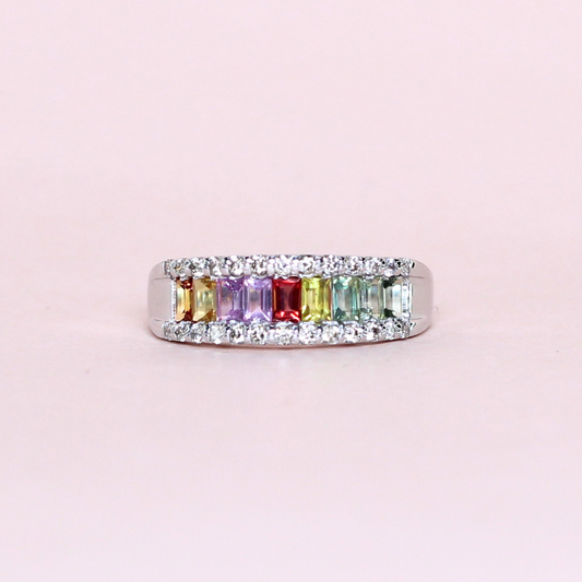 1cts Baguette cut Sapphire statement ring