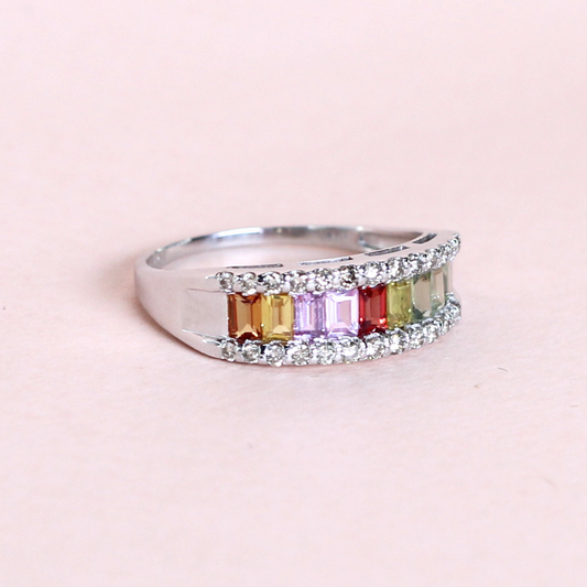 1cts Baguette cut Sapphire statement ring
