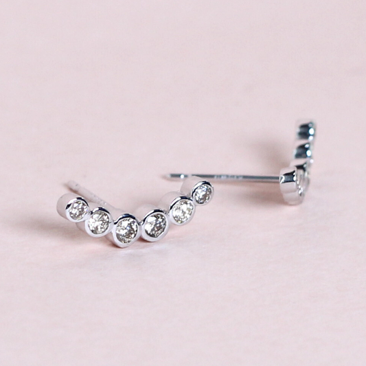 .30cts Round cut Crawler earrings