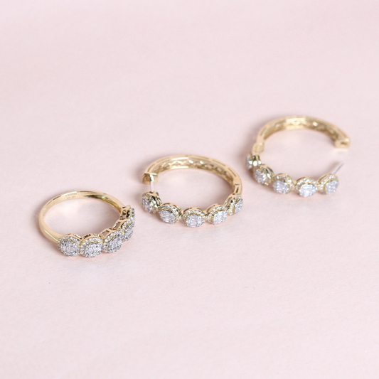 1cts Round Illusion Hoop set