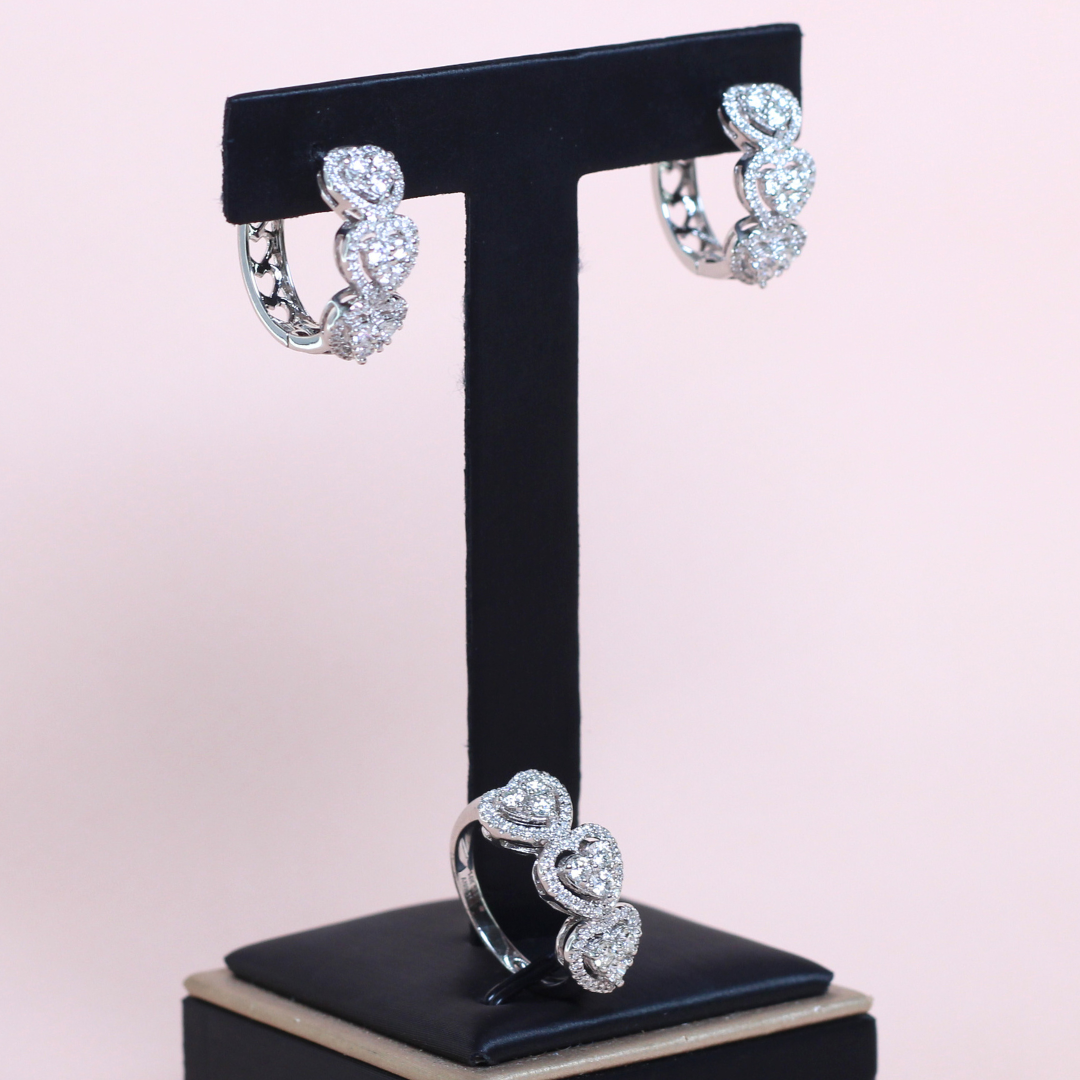 1.73cts Heart Illusion Hoop set