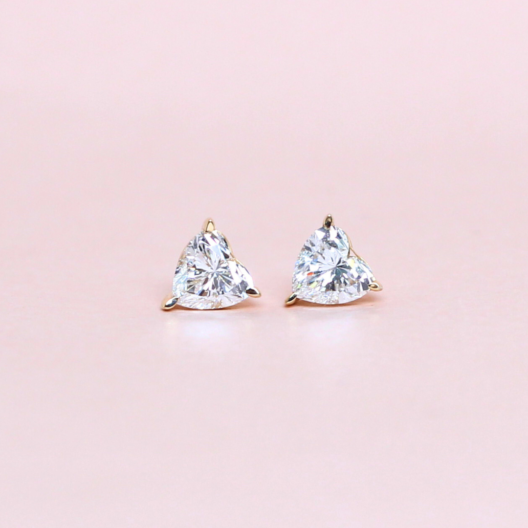 1.20cts Heart Brilliant cut Lab-grown stud earrings