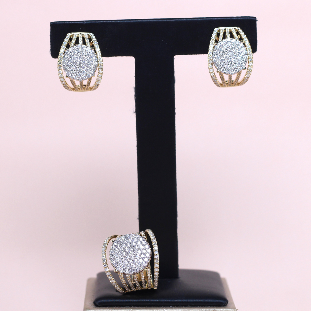 3.26cts Round Illusion Statement set