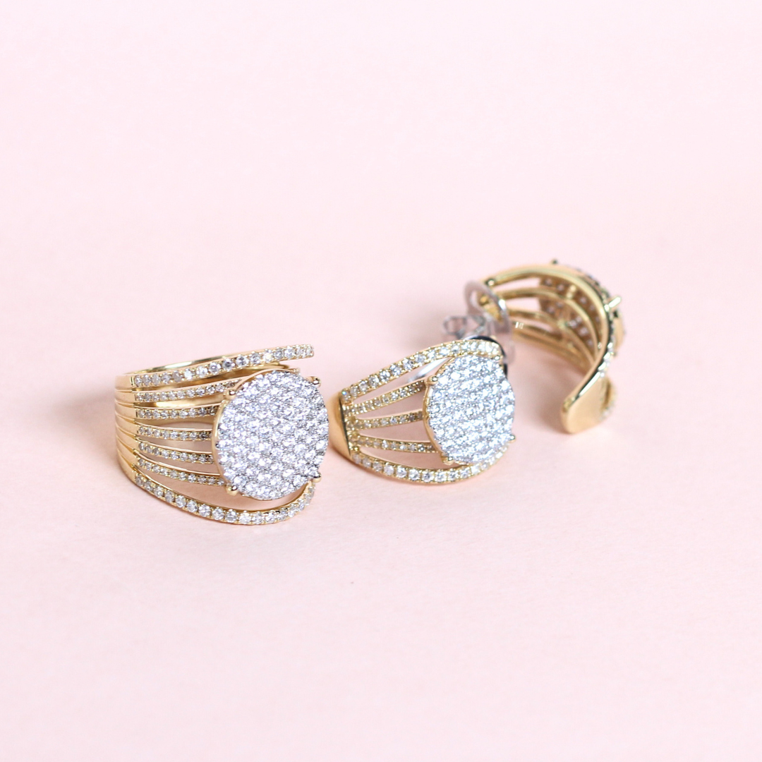 3.26cts Round Illusion Statement set
