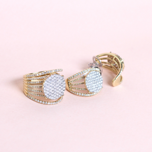 3.26cts Round Illusion Statement set