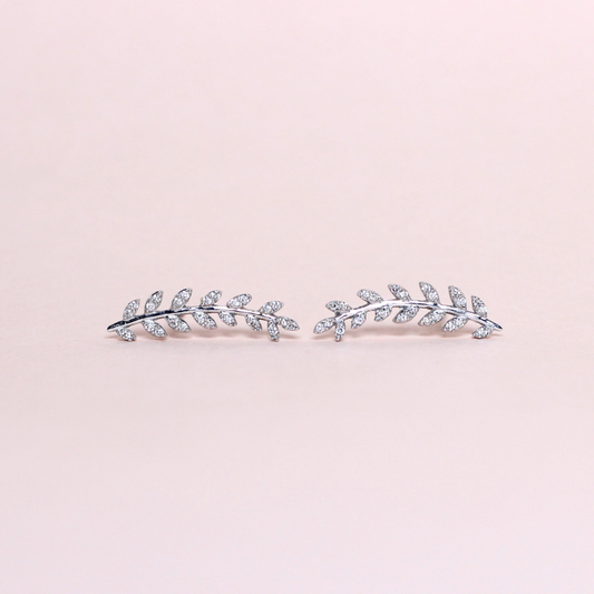 .181cts Leaf Crawler earrings