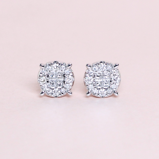 .59cts Round Illusion Stud earrings