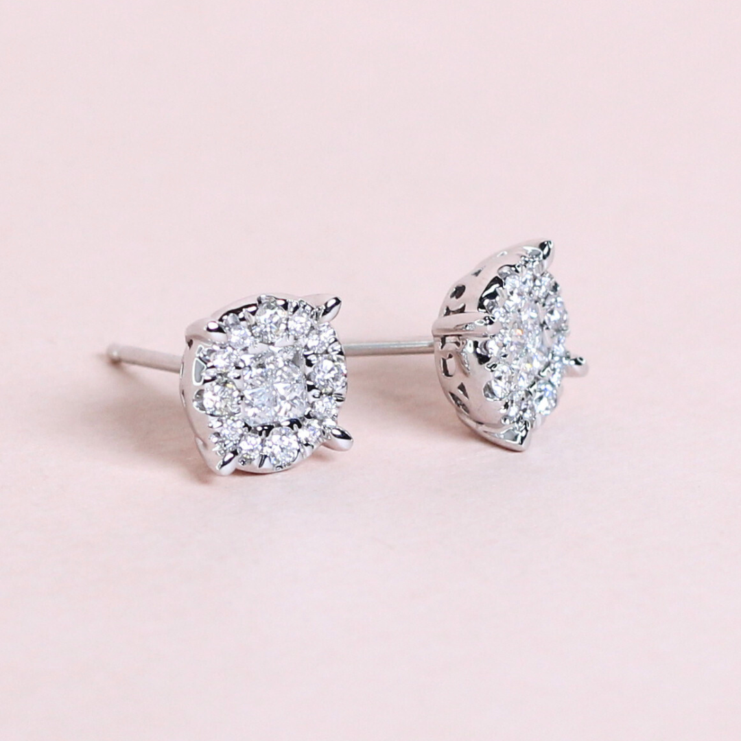 .59cts Round Illusion Stud earrings