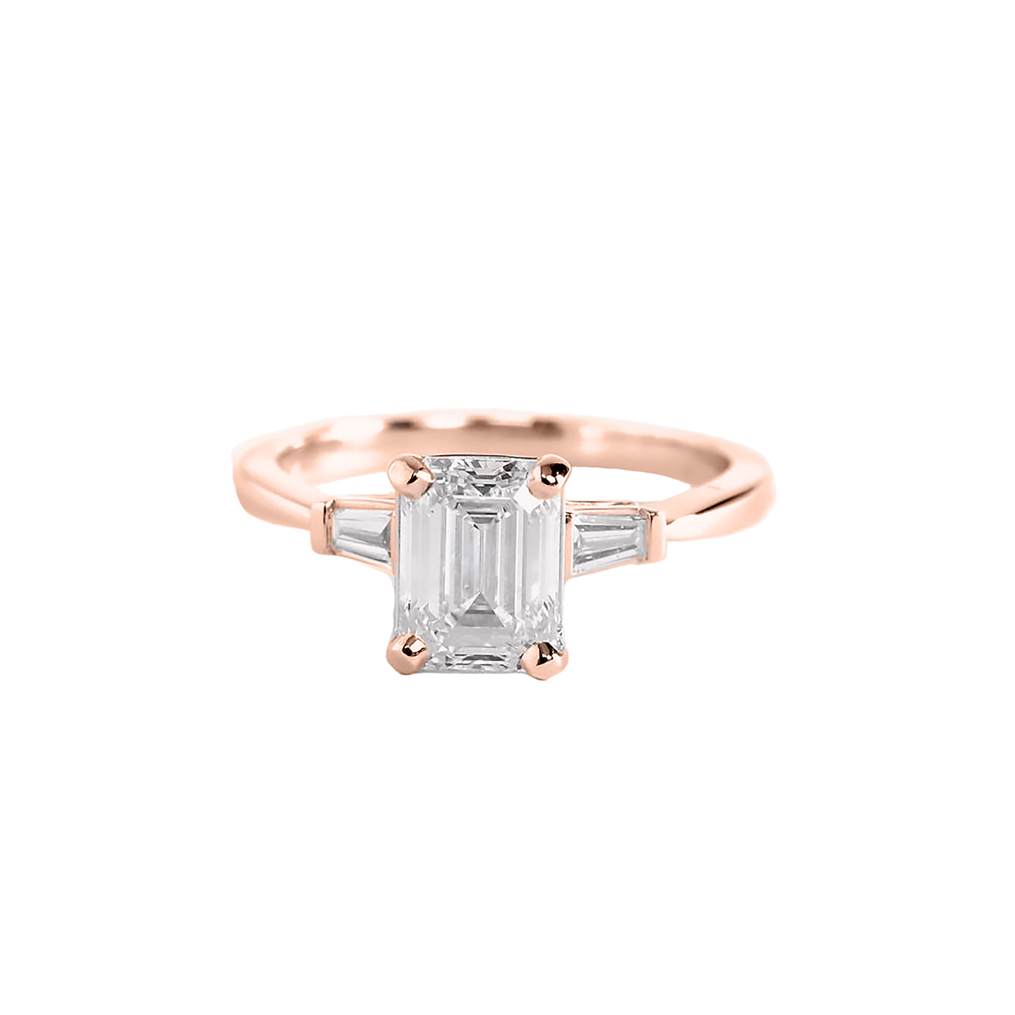 .75cts Emerald cut with Tapered Baguette sides ring