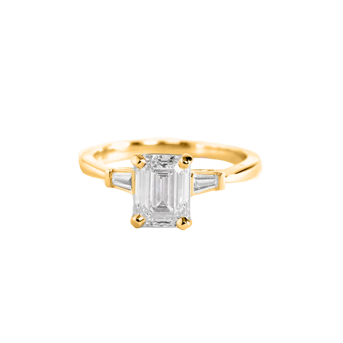 .75cts Emerald cut with Tapered Baguette sides ring