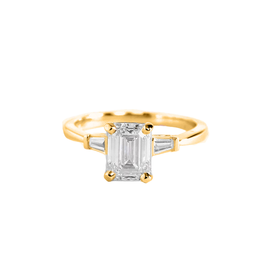 .75cts Emerald cut with Tapered Baguette sides ring