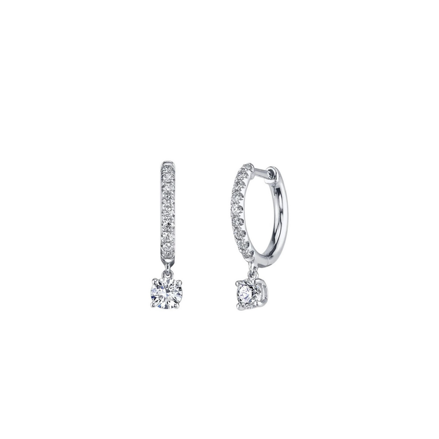 .96cts Round cut Drop earrings
