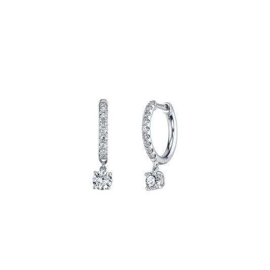 .96cts Round cut Drop earrings