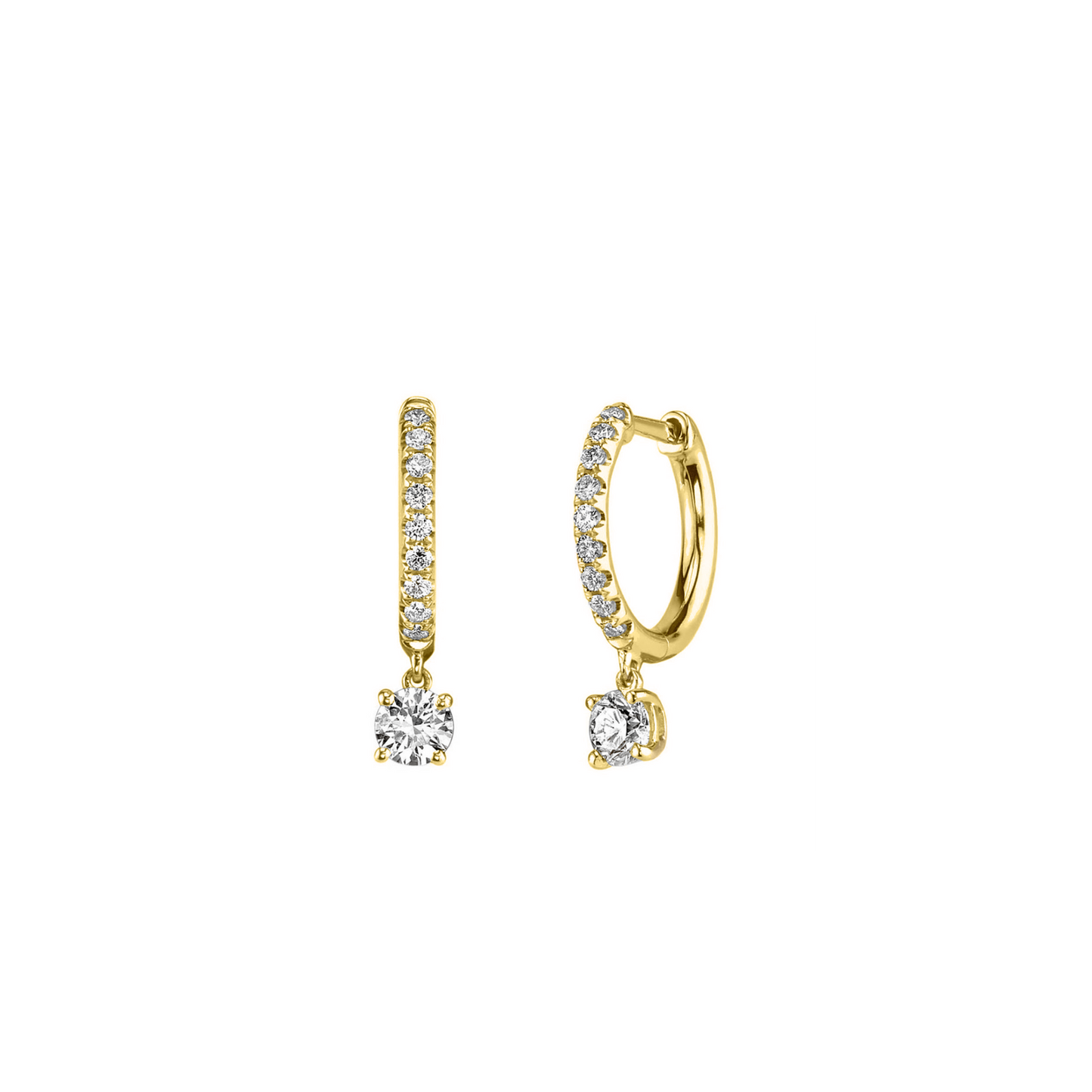 .96cts Round cut Drop earrings