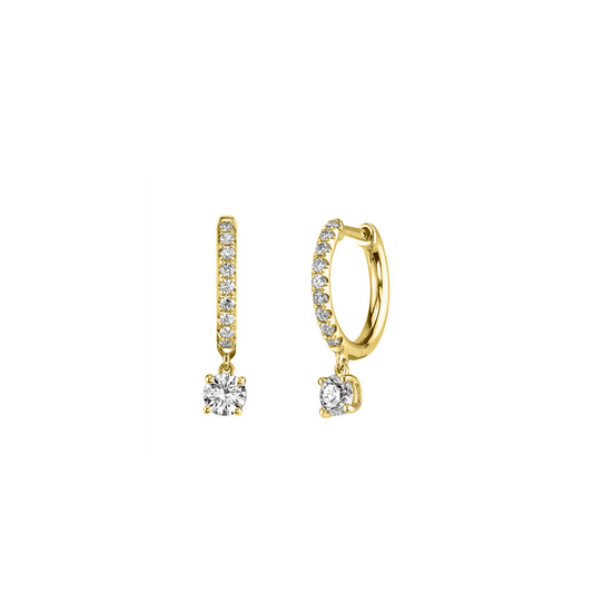 .96cts Round cut Drop earrings