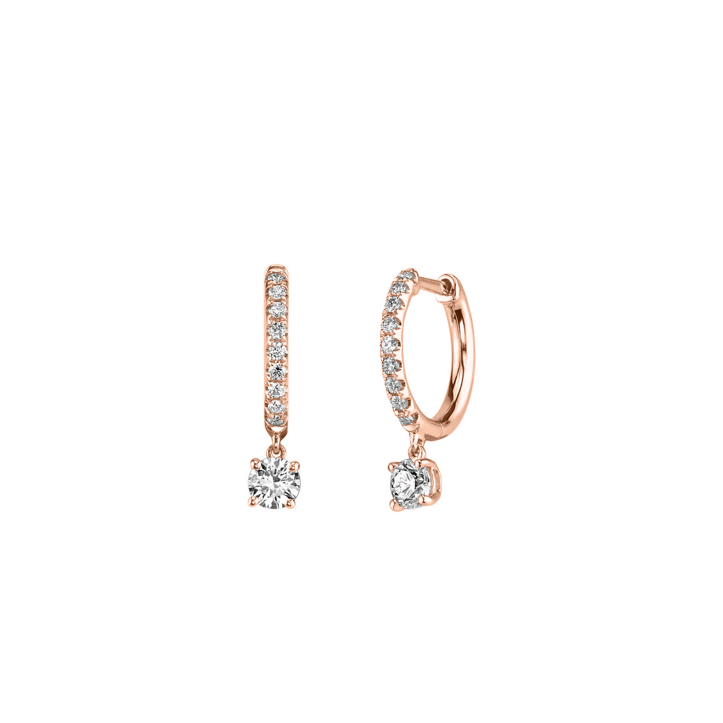 .96cts Round cut Drop earrings