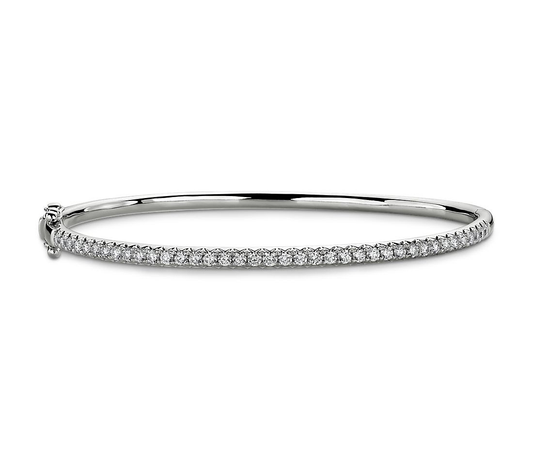 Pave-Set Half Tennis Bangle