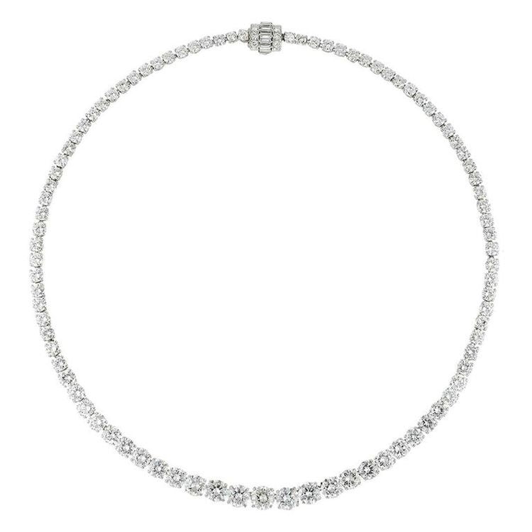 20cts Round cut Graduating Tennis necklace