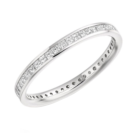 1.90cts Princess cut Full Eternity ring