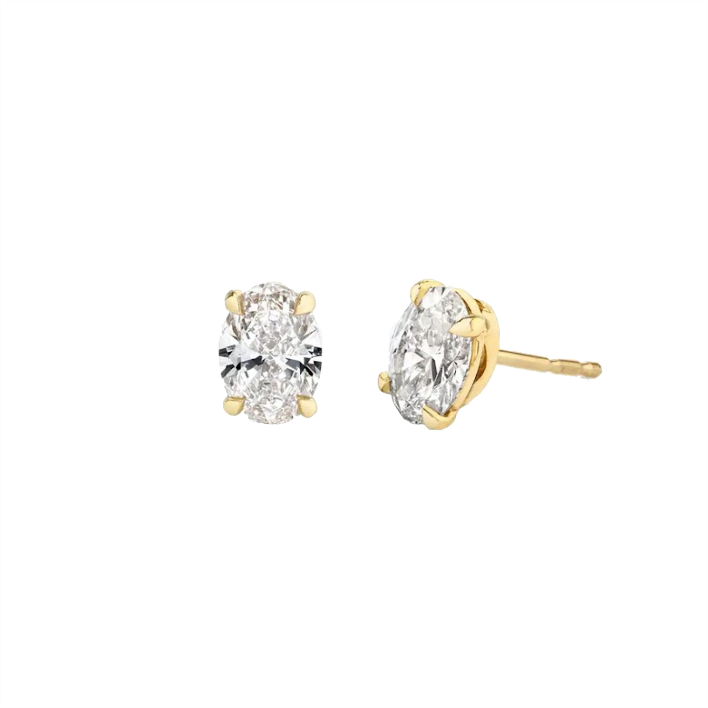 1cts Oval cut Solitaire Stud earrings