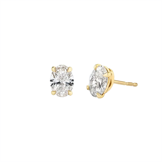 1cts Oval cut Solitaire Stud earrings