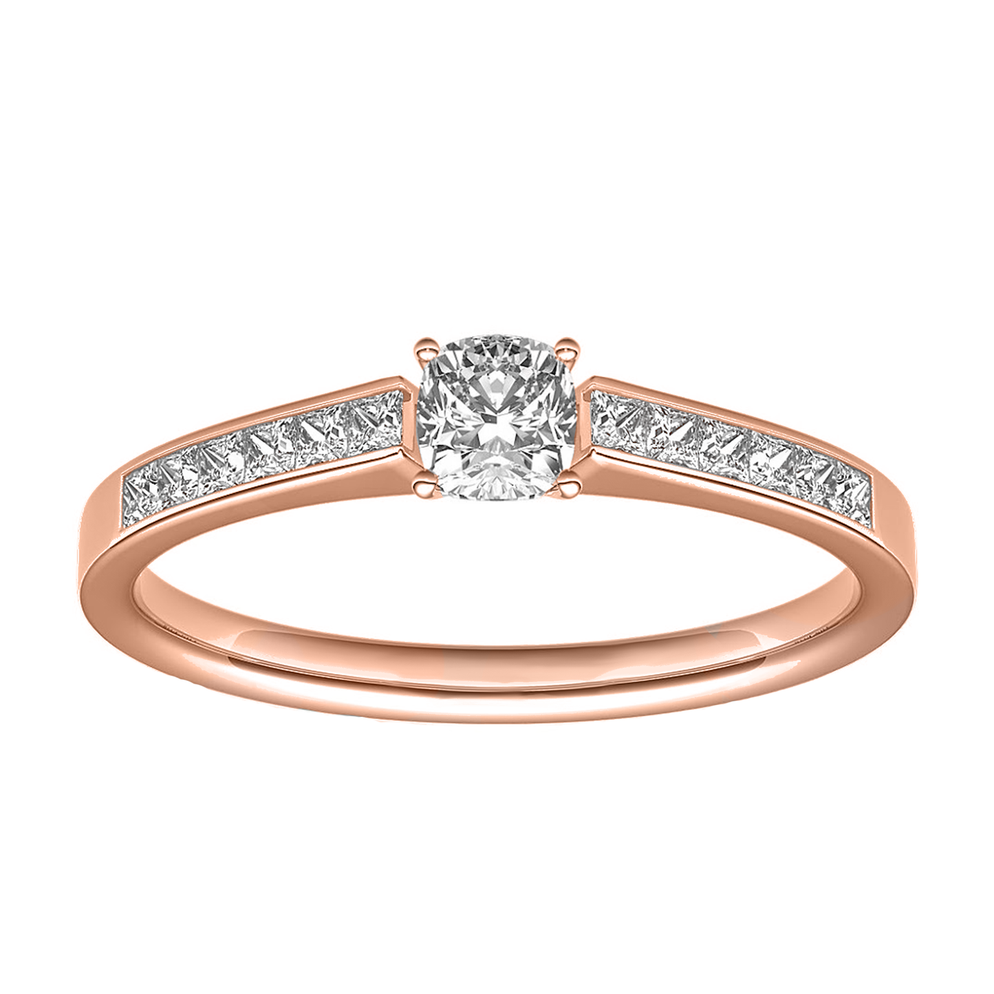 .75cts Cushion cut Channel ring