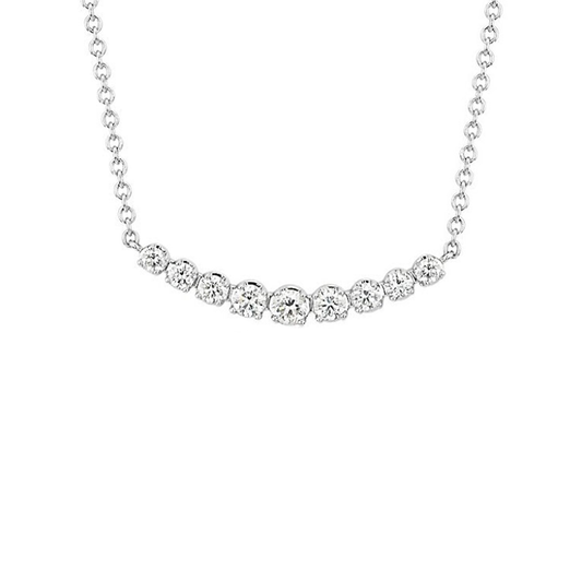 1.40cts Round cut Graduating Curve bar necklace
