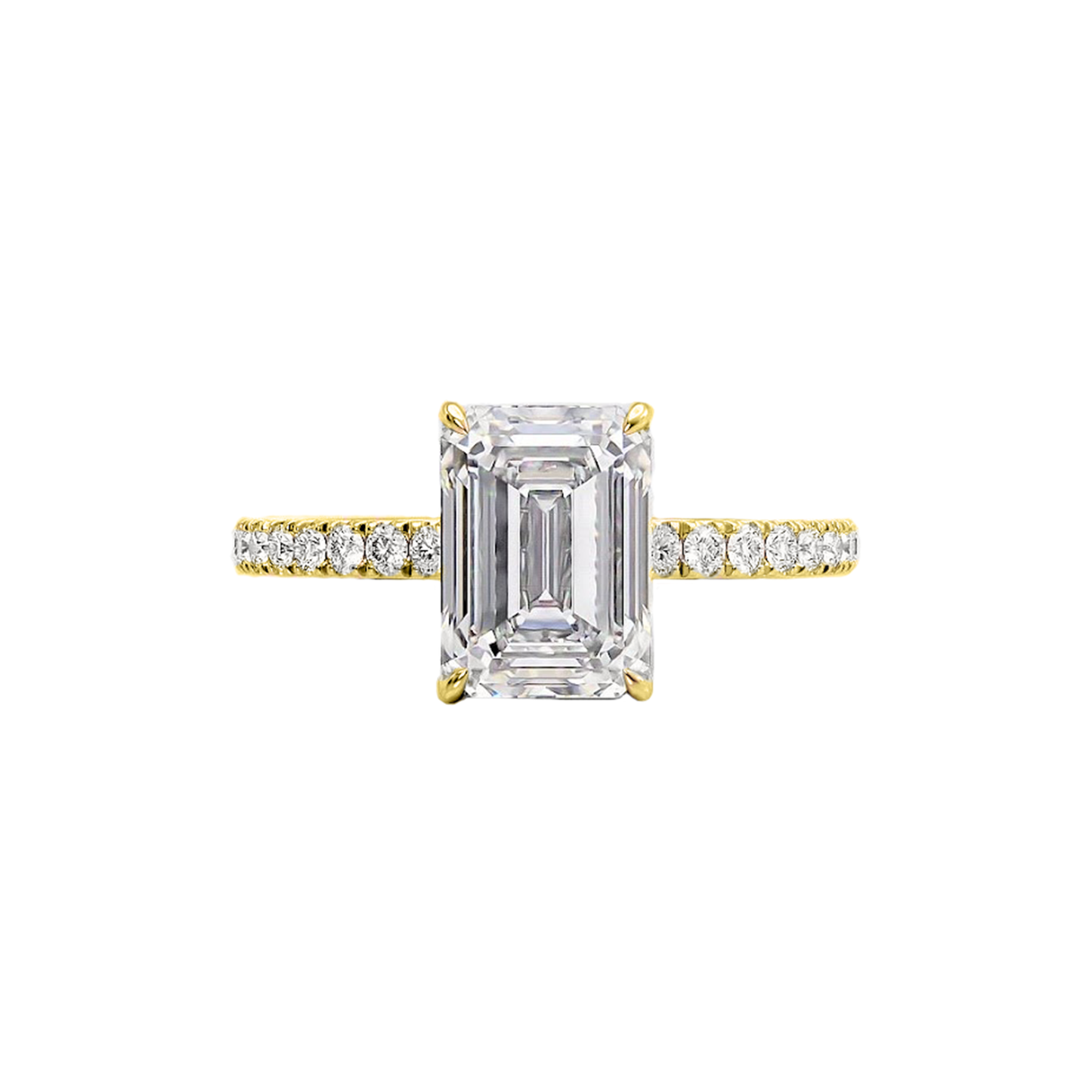 .80cts Emerald cut in Pavé ring