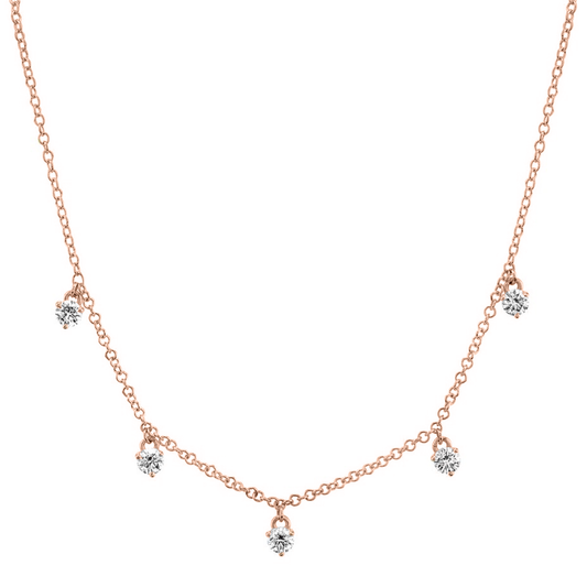 1cts Round cut Station necklace
