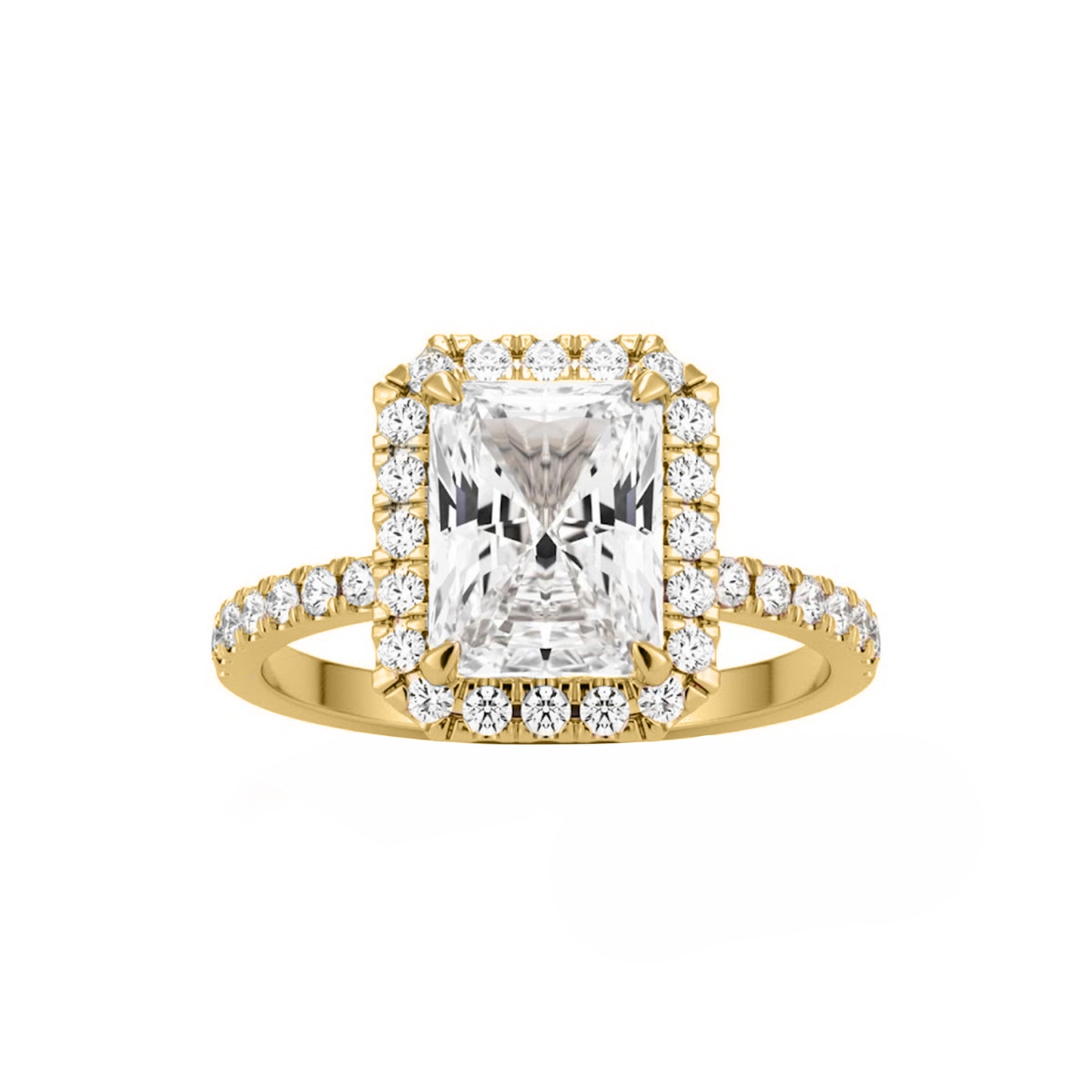 .95cts Radiant cut Pavé ring with Halo