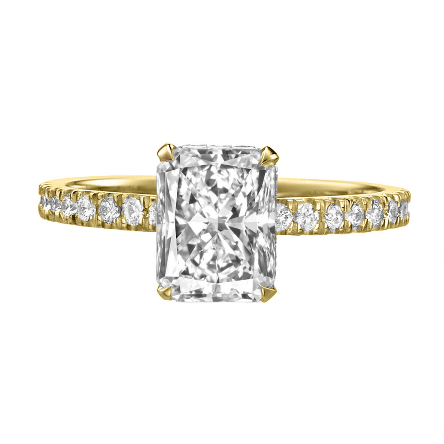 .70cts Radiant cut Pavé ring