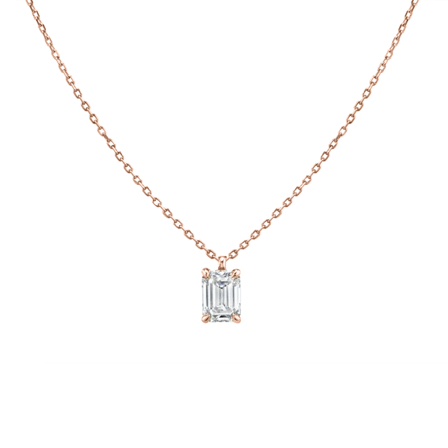 .50ct Emerald cut Solitaire necklace