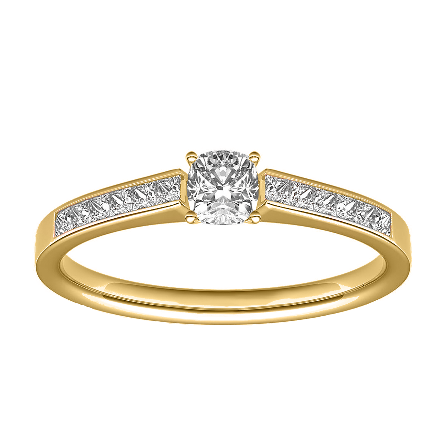 Channel-Set Cushion Diamond Ring