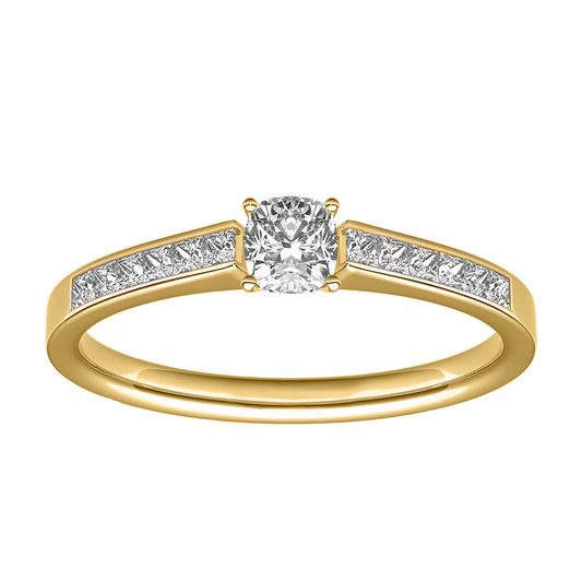 .75cts Cushion cut Channel ring