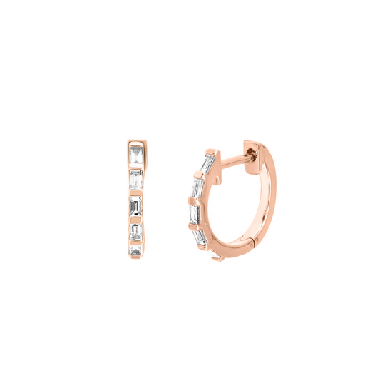 .25cts Baguette cut Huggie earrings