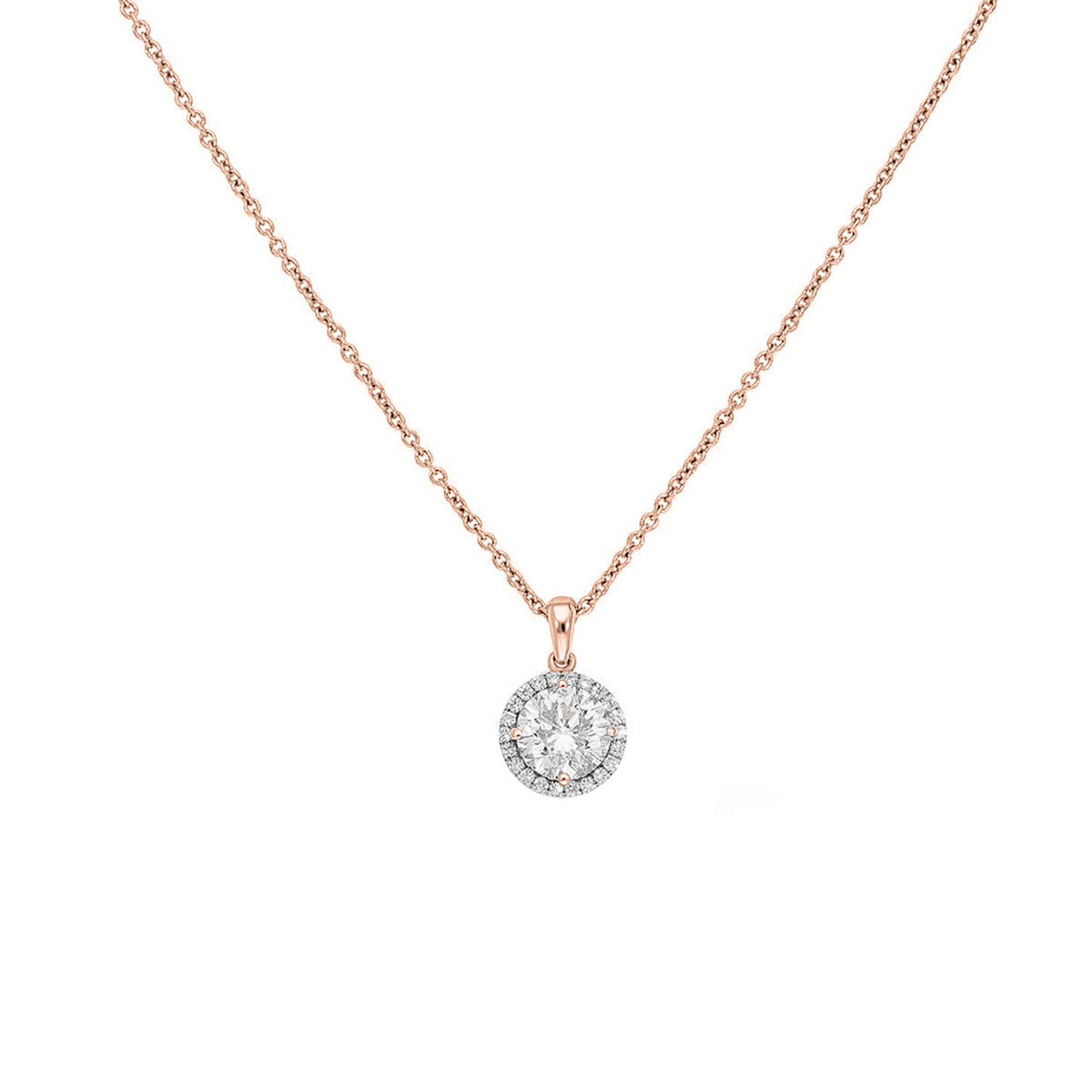 .41cts Round cut necklace with halo