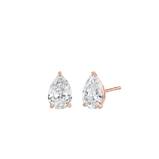 1cts Pear cut Solitaire Stud Earrings