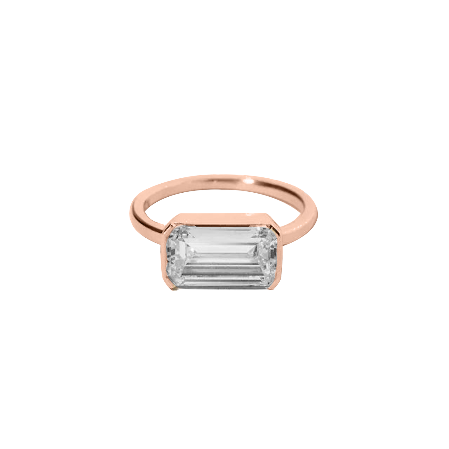 .50ct Emerald cut in East-West setting ring