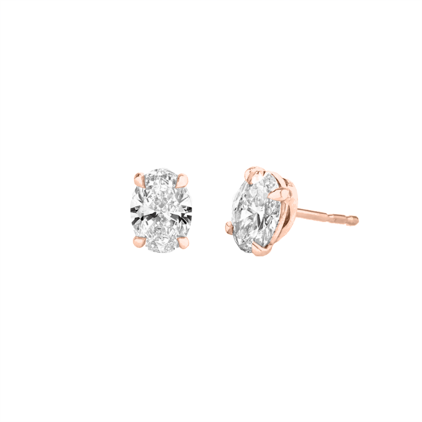 1cts Oval cut Solitaire Stud earrings