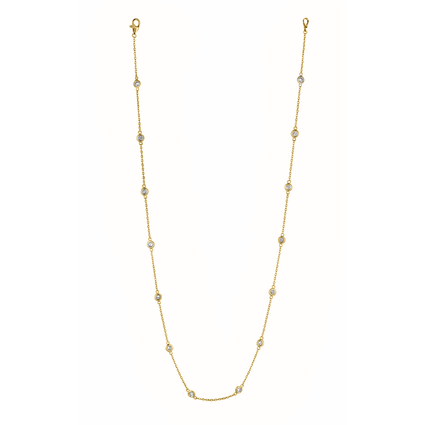 .70cts 14-stone Round cut Station necklace