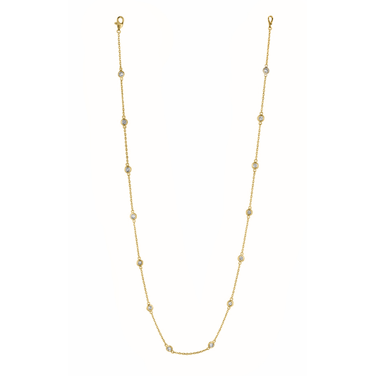 .70cts 14-stone Round cut Station necklace