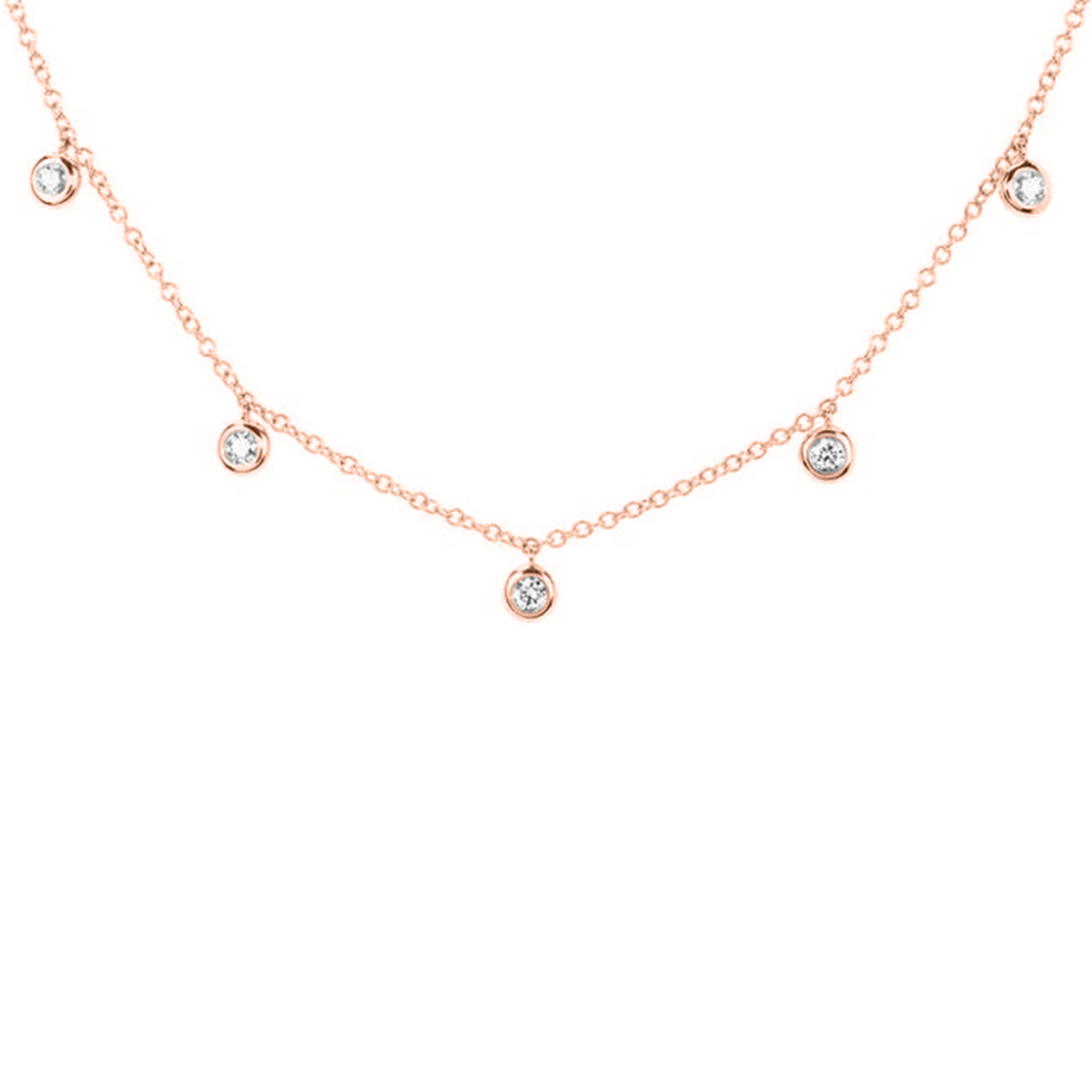 .50cts Round cut Station necklace