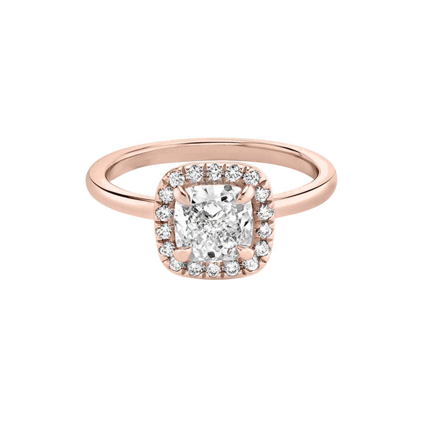 .65cts Cushion cut Solitaire ring with halo