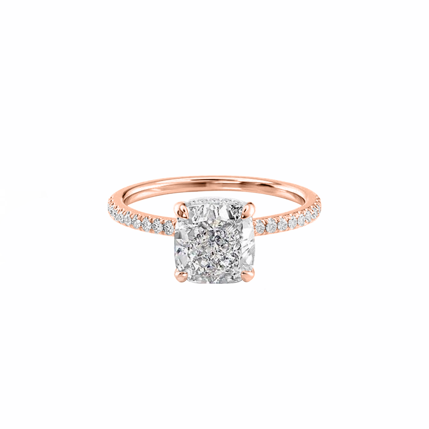 .70cts Cushion cut Pavé ring