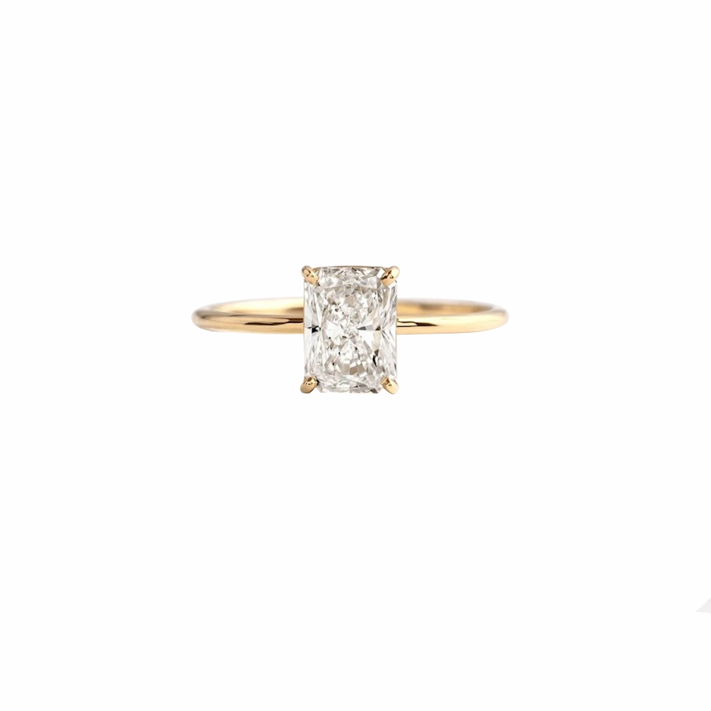 Solo Radiant Diamond Ring In Plain Band Setting