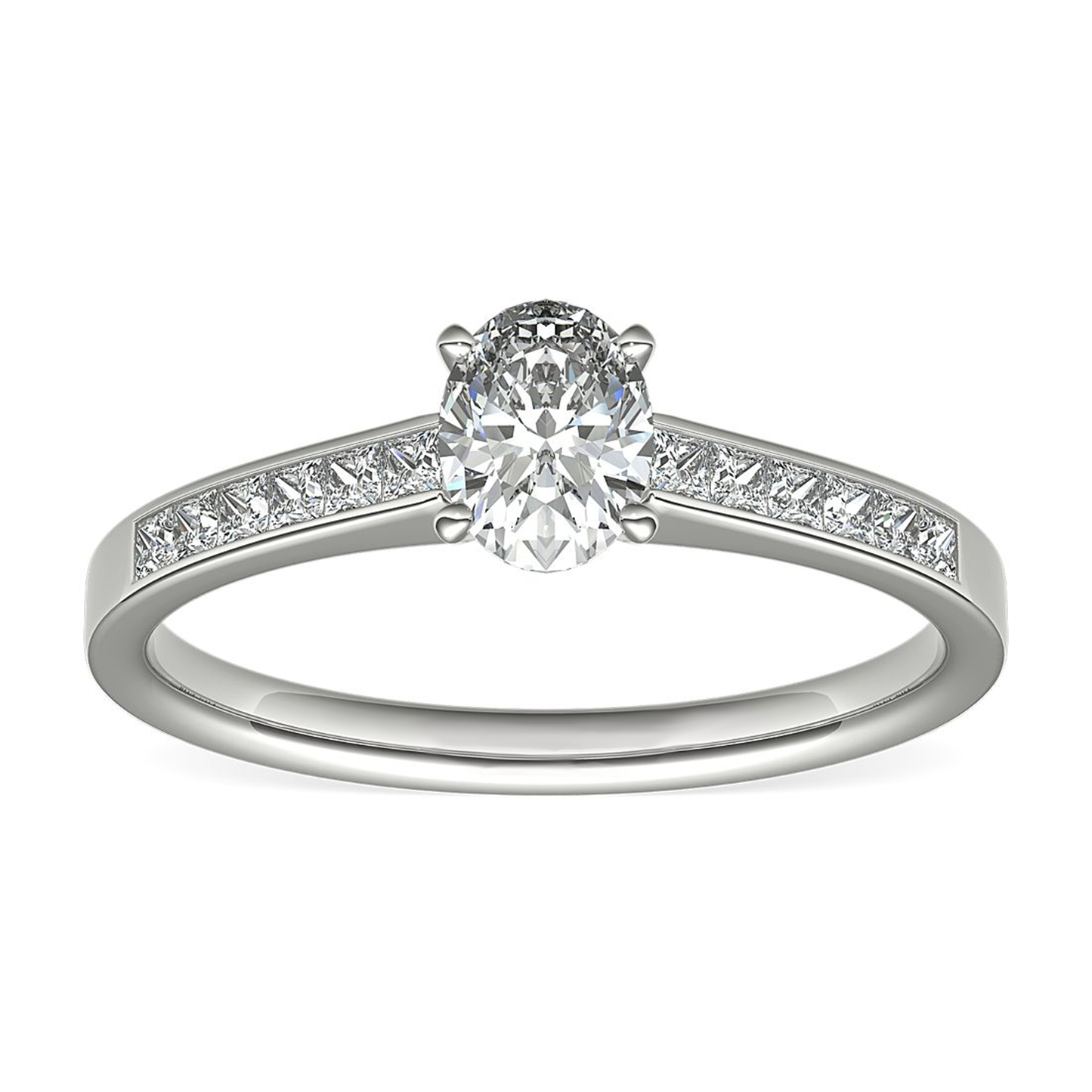 .80cts Oval cut in Channel setting ring