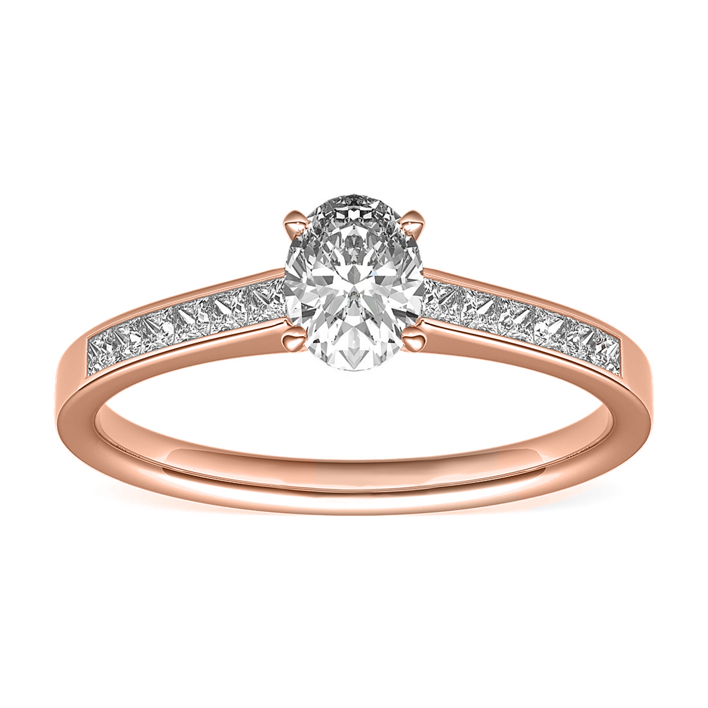 .80cts Oval cut in Channel setting ring